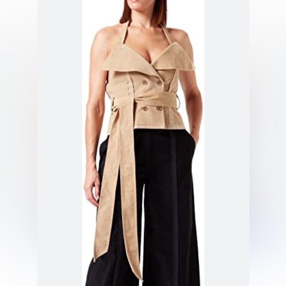 Making the cut designer blouse tan neutral in corduroy size M new
